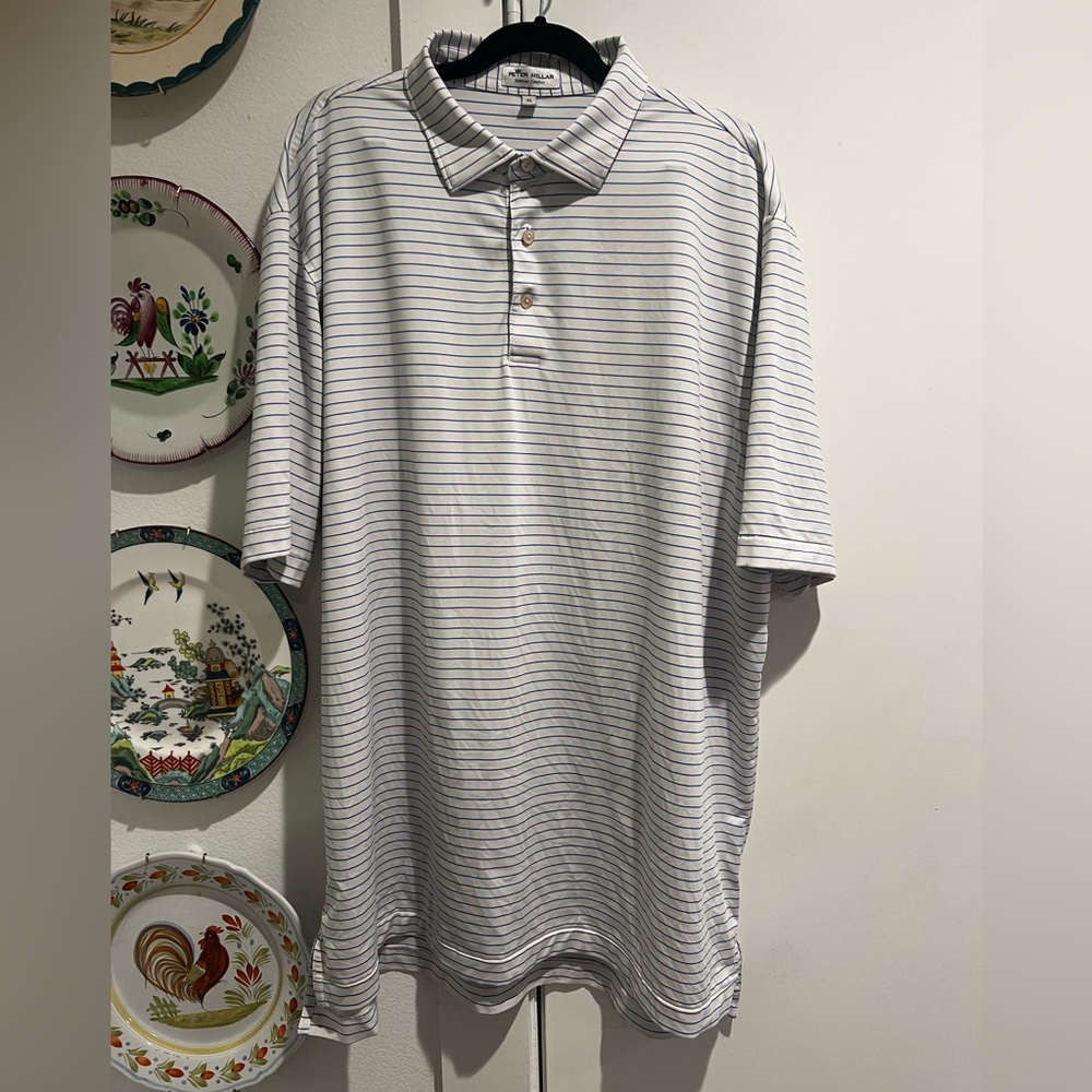 Peter Millar Summer Comfort Polo Blue / White Stripe